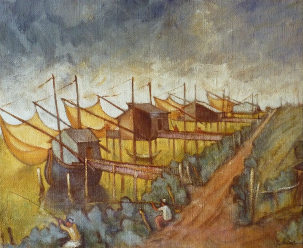 Pescatori lungo l'Adda