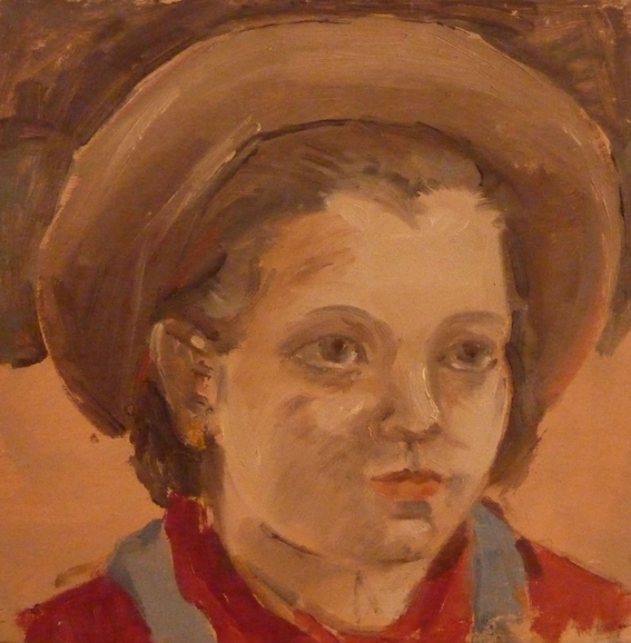 97) Ritratto della figlia Rosella 1954 27x27 olio su legno.jpg